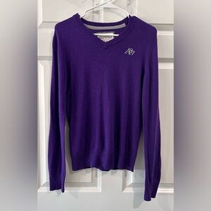 Aeropostale Y2K Size S Deep V-Neck Sweater Top Collegiate Academia 90's Slim Fit